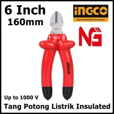 INGCO TANG POTONG LISTRIK INSULATED DIAGONAL CUT PLIERS 6" HIDCP01160