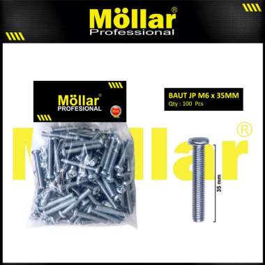MOLLAR 93-124 Baut JP 6 x 35 Machine Screw 6x35 Obeng Plus - 100 pcs