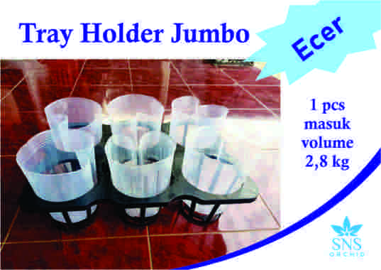 Tray HolderJumbo 6 Lubang Tatakan Pot Fleksibel Wadah Softpot Bunga Anggrek