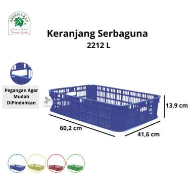 Box Container / Keranjang Industri Buah Roti Green Leaf 2212L - Kuning