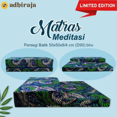 Matras meditasi persegi Batik 50x50x8/4 cm biru