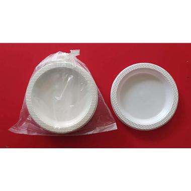 Piring KECIL Plastik Putih Sekali Pakai Piring Pesta ( 50 Pcs )