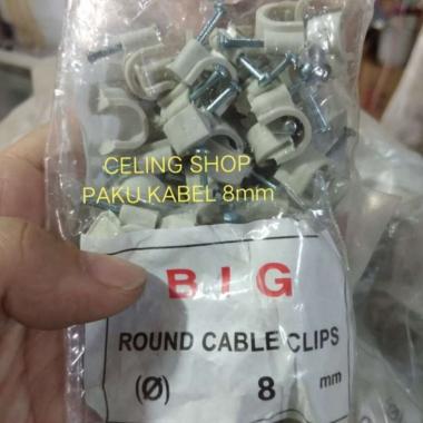 paku clam 8mm klem kabel listrik murah abu