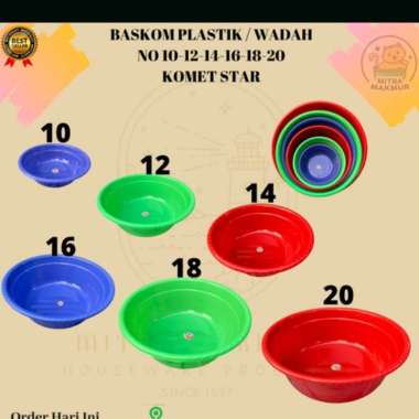 Baskom Air Jumbo Besar Plastik Komet Basin Cuci Baju Pakaian Makanan Sayur Buah Salad Daging Ayam Alat Perkakas Bak Kamar Mandi Cafe Restoran Pabrik Biru