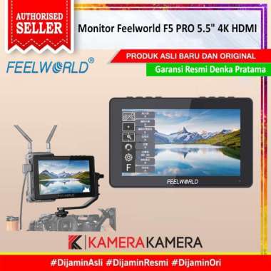 KameraKamera Monitor Kamera Eksternal FeelWorld F5 Pro F5Pro 5.5" 4K Hitam