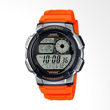 Casio AE-1000W-4BVDF 10 Year Batter ... ita - Hitam Oranye Silver