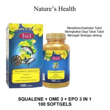 NATURE'S NATURES NATURE HEALTH SQUALENE OMEGA EPO 3 IN 1 ISI 100 SOFTGELS