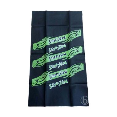 SJHOP Motif Somjin Leather Cover Sarung Jok Motor - Hitam Hijau