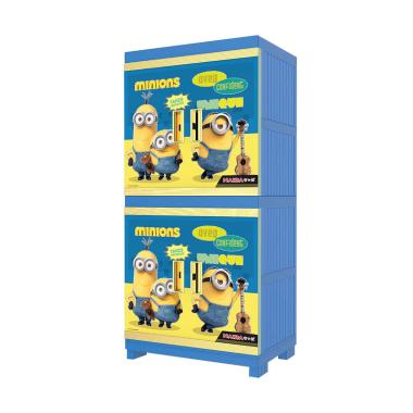 Naiba 4684 D Rak Baju Plastik Minion Lemari Pakaian Anak - Biru