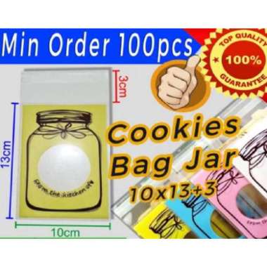 COOKIES BAG JAR / PLASTIK COOKIES JAR 10x13 Biru