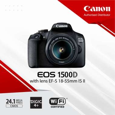 Canon EOS 1500D Kit 18-55mm IS II Kamera DSLR - Black Black