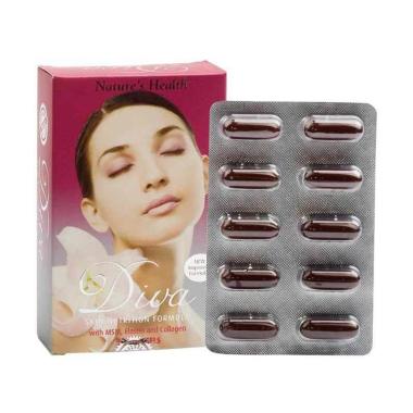 Nature's Health Diva II Collagen Skin Natures Suplemen Kecantikan [30 Sofgel] Coklat