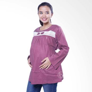 Mama Hamil SJ 356 Ratna Atasan Lengan Panjang Baju Hamil & Menyusui - Merah Mama Hamil SJ 356 Ratna Atasan Lengan Panjang Baju Hamil & Menyusui - Merah