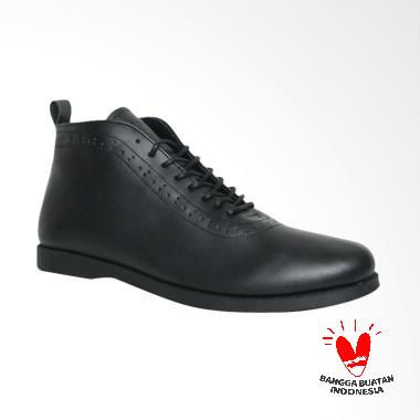 Fellas Shoes Basic Oppec Leather Syntetic Sepatu Boots Pria - Black