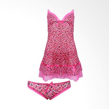 You've Lingerie Flower Lawish 588-13 Sleepwear Dress - Pink