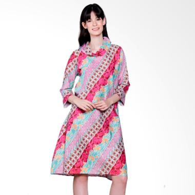 Jogja Batik Aulia Midi Dress Batik - Pink