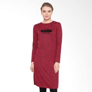 Osella Ladies Long With Print Blue Woman Dress - Red