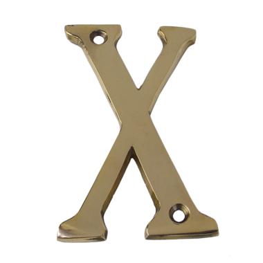 10cm Huruf Kuningan Papan Nama Pintu Meja Kantor / Brass Number - X