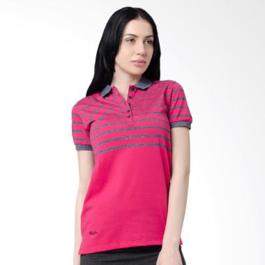 Osella Ladies Stripe Woman Polo Shirt Wanita - Pink