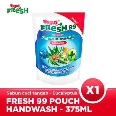 Bagus FRESH 99 Antibacterial Hand Wash Pouch 375 ml - Eucalyptus - Sabun Cuci Tangan