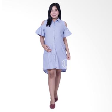 Mama Hamil DRO 871 Simple Modis Risqa Dress Hamil - Biru Muda