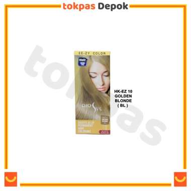 Cat Rambut / Pewarna Rambut Diosys EE-ZY Permanent Hair Colouring Set 100 ml Golden Blonde 10