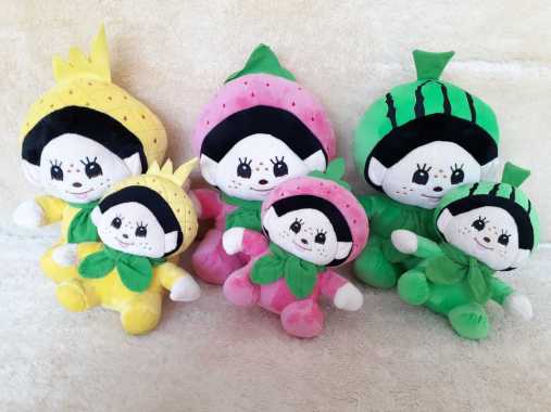 J&J Boneka Monchichi Kostum, Boneka Kostum Buah Lucu Ukuran M Semangka