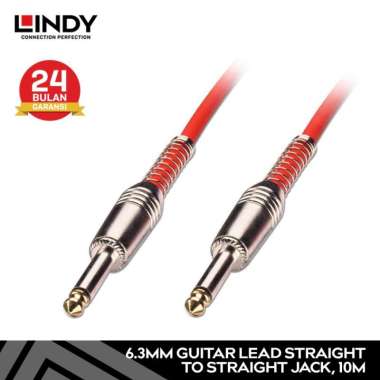 LINDY 06019 Kabel Jack Gitar Bass 10M Straight to Jack Guitar Cable Red