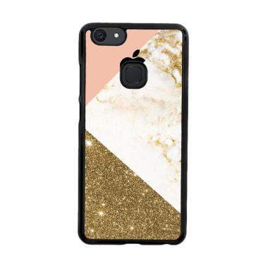 Flazzstore Pink And Gold Marble App ... m Casing for Vivo V7 Plus