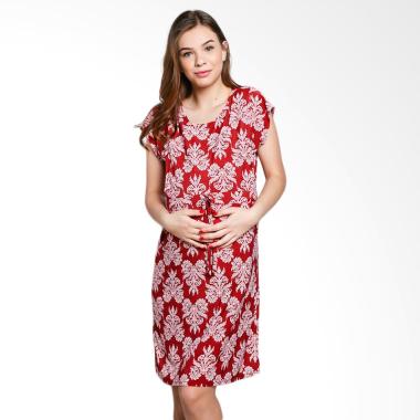 Mamigaya Midi Kania Batik Baju Ibu Hamil - Merah Putih
