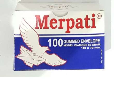 Amplop Merpati Ukuran 110x70 mm / Amplop Polos Kecil / Gummed Envelope 80 gsm / Model Diamond 80 gr