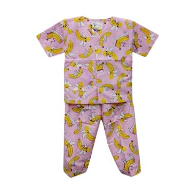 Hoshi Motif Banana Baju Tidur Bayi Perempuan - Pink
