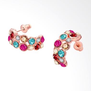 SOXY AKE039 Fashion K Bright Zircon Ring Earrings - Gold