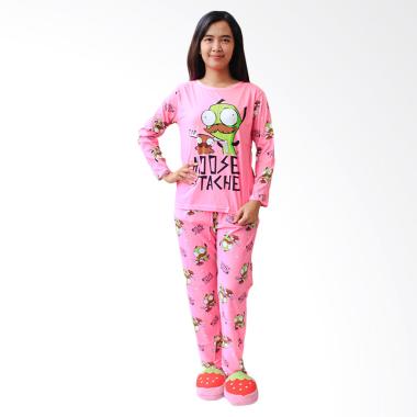 Aily 8804 Setelan Baju Tidur dan Celana Panjang Wanita - Pink