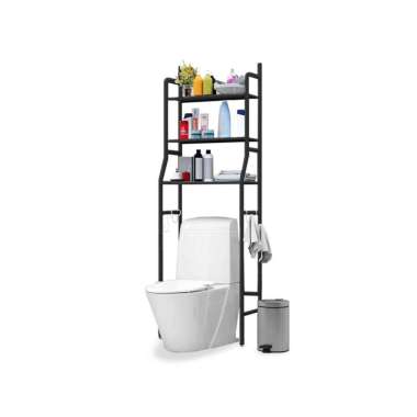 GOTO HARDWARE Tora Rak Organizer Toilet Tissue Sabun Kamar Mandi WC Putih hitam