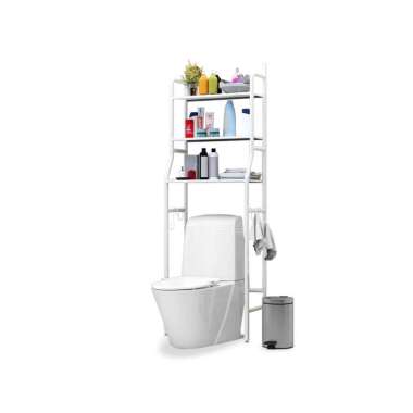 GOTO HARDWARE Tora Rak Organizer Toilet Tissue Sabun Kamar Mandi WC Putih PUTIH