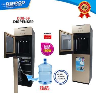 Denpoo DDB 59 Dispenser Galon Bawah with filter Catridge GOLD DOF