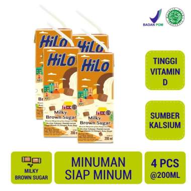 Promo Harga Hilo Ready to Drink Milky Brown Sugar 200 ml - Blibli