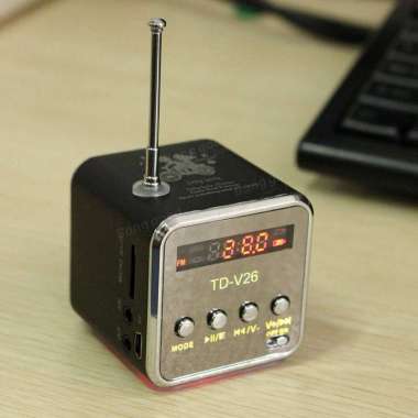 Speaker Mini FM Radio kecil, mp3 player with slot Micro SD dan USB