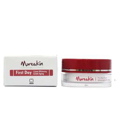 MORESKIN First Day Anti Aging ORIGINAL - Krim Pemutih Wajah Glowing Cepat / Pelembab Wajah Kusam / P