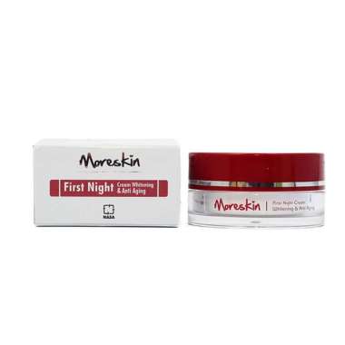 MORESKIN First Night Anti Aging ORIGINAL - Krim Pemutih Wajah Glowing Cepat / Pelembab Wajah Kusam /