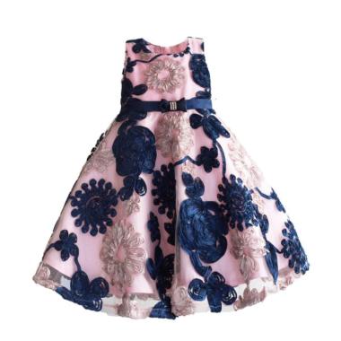 Zoe Flower Bunga Sleveless Dress - Pink Navy