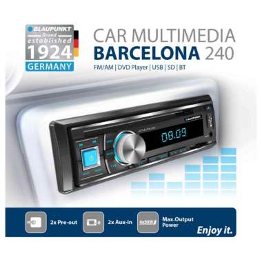 Blaupunkt Barcelona 240 Single Din DVD MP4 USB Bluetooth AUX SD Card hitam