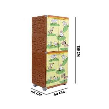 LEMARI PLASTIK 4 SUSUN KARAKTER FULL RAK MIAMI KINARA ANIMAL