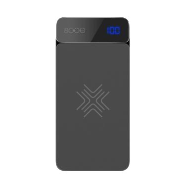 Rock P38 Wireless Charging Power Bank with Digital Display - Abu-Abu