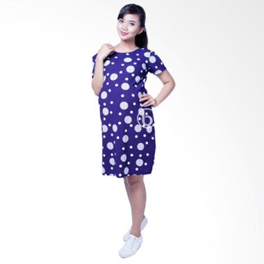 Mama Hamil DRO 888 Polka Mini Sabrina Olin Baju Dress Ibu Hamil dan Menyusui - Biru Mama Hamil DRO 888 Polka Mini Sabrina Olin Baju Dress Ibu Hamil dan Menyusui - Biru