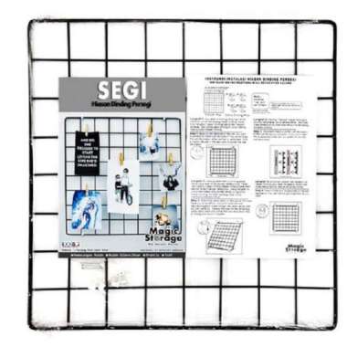 (TERMURAH) HIJANG Hiasan Dinding wire grid Keranjang Besi Rak Gantung Dekorasi Dinding Segi 35x35 (H