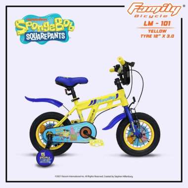 Sepeda Anak Roda Dua by Family LM-101 12 inch SpongeBob SquarePants Yellow