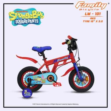 Sepeda Anak Roda Dua by Family LM-101 12 inch SpongeBob SquarePants Red
