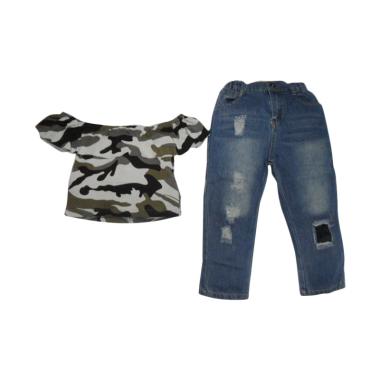 VERINA BABY Atasan Sabrina Army Style Plus Pants Setelan Pakaian Anak
